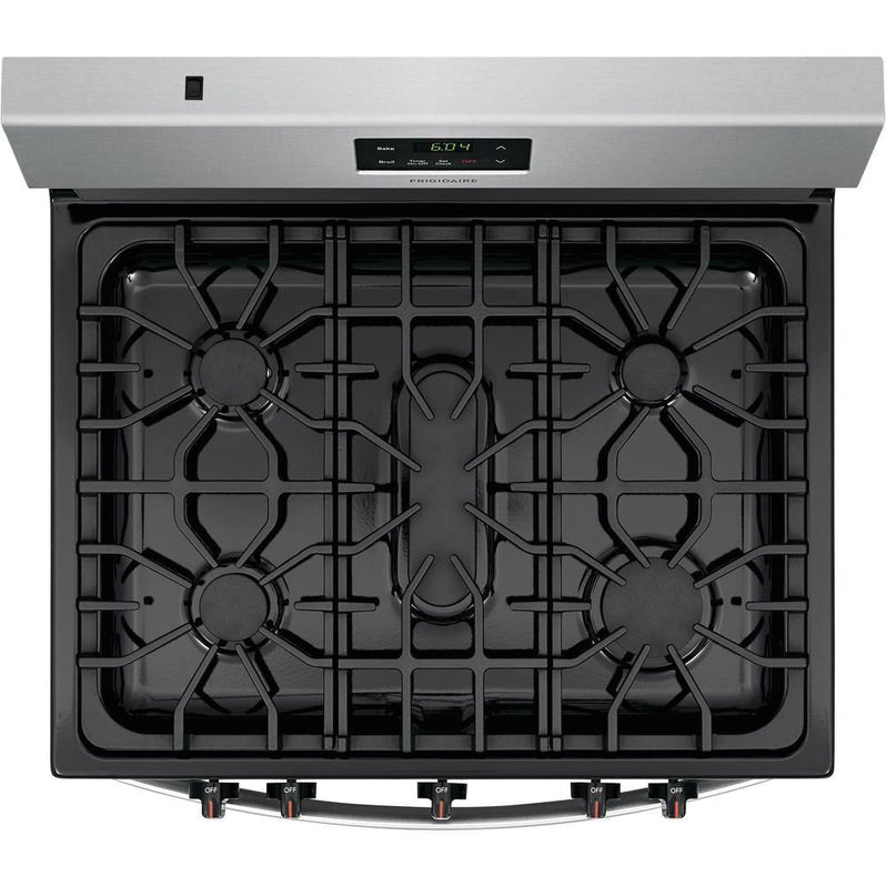 Frigidaire 30 in. 5 Burner Freestanding Gas Range in Stainless Steel FCRG3052AS