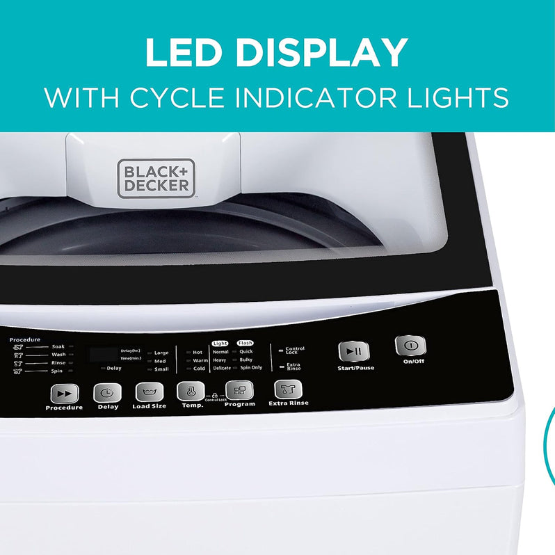 BLACK+DECKER 0.9 Cu. Ft. Portable Washing Machine - 5 Wash Cycles
