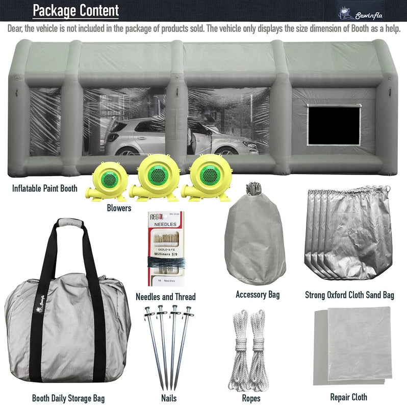 30x20x13Ft Inflatable Paint Booth with Blowers & Air Filter System – Professional Spray Tent