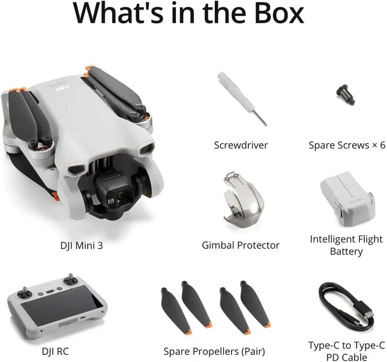 DJI Mini 3, Drones with Camera for Adults 4K, 38-min Flight Time, up to 32800ft (10km) Video Transmission, True Vertical Shooting, GPS Auto Return Integrated, Mini Drone with Camera for Beginners