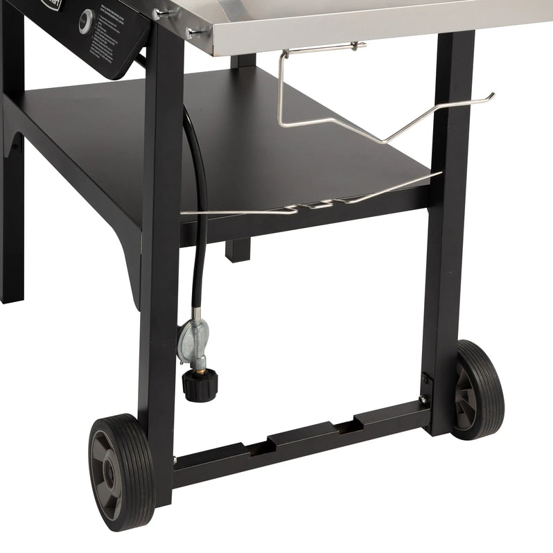 Cuisinart Outdoor Wok Station, 50,000 BTU Propane Outdoor Wok Burner w Prep Table, 14 Carbon Steel Wok for Stir Fry, Searing, BBQ Black