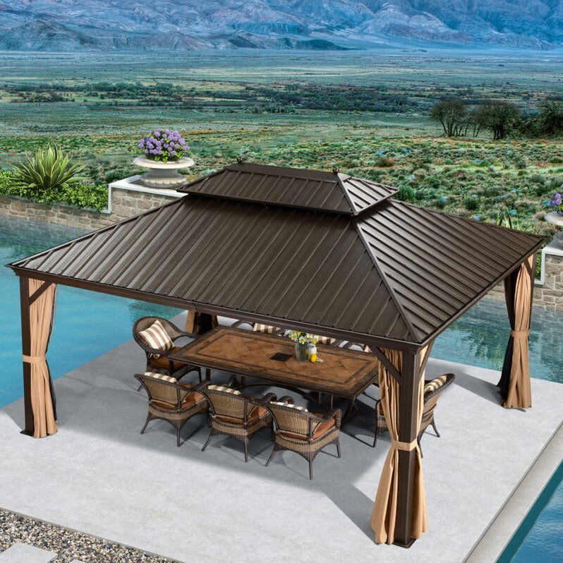 16 Ft. W x 12 FT. D Aluminum Patio Gazebo