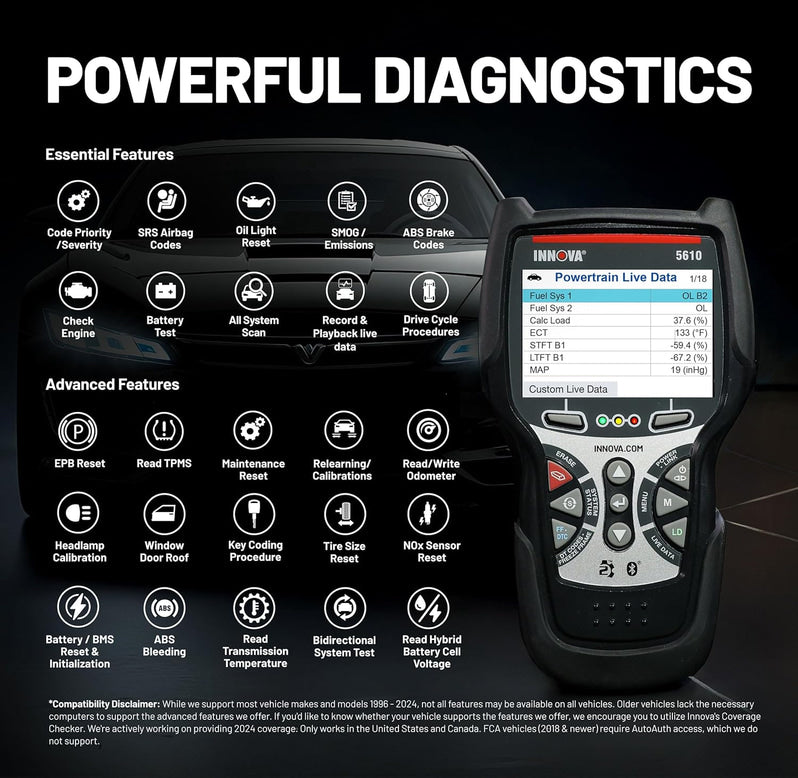 Innova 5610 OBD2 Bidirectional Scan Tool with Updates & Support