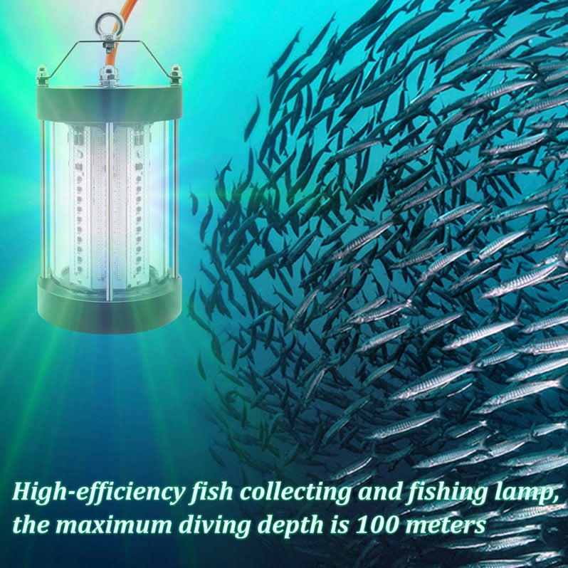 NS 500W LED Underwater Fishing Light 35,000 Lumen Night Fish Attracting Light IP68 Waterproof AC110V
