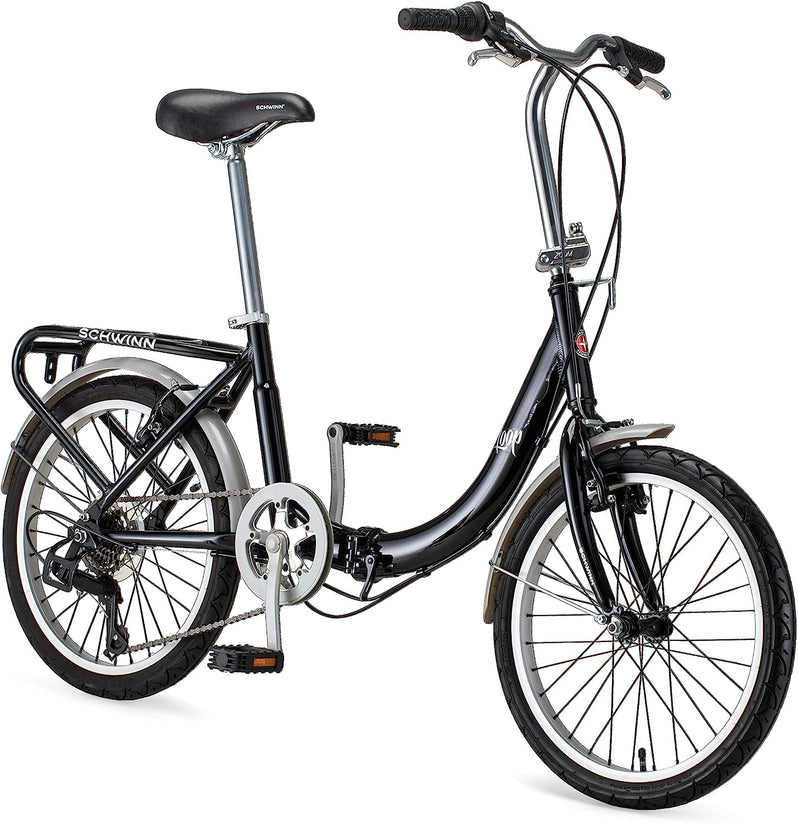 Schwinn Loop Adult Folding Bike for Men and Women, 20-inch Wheels, 7-Speed Drivetrain
